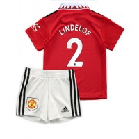 Fotbalové Dres Manchester United Victor Lindelof #2 Dětské Domácí 2022-23 Krátký Rukáv (+ trenýrky)